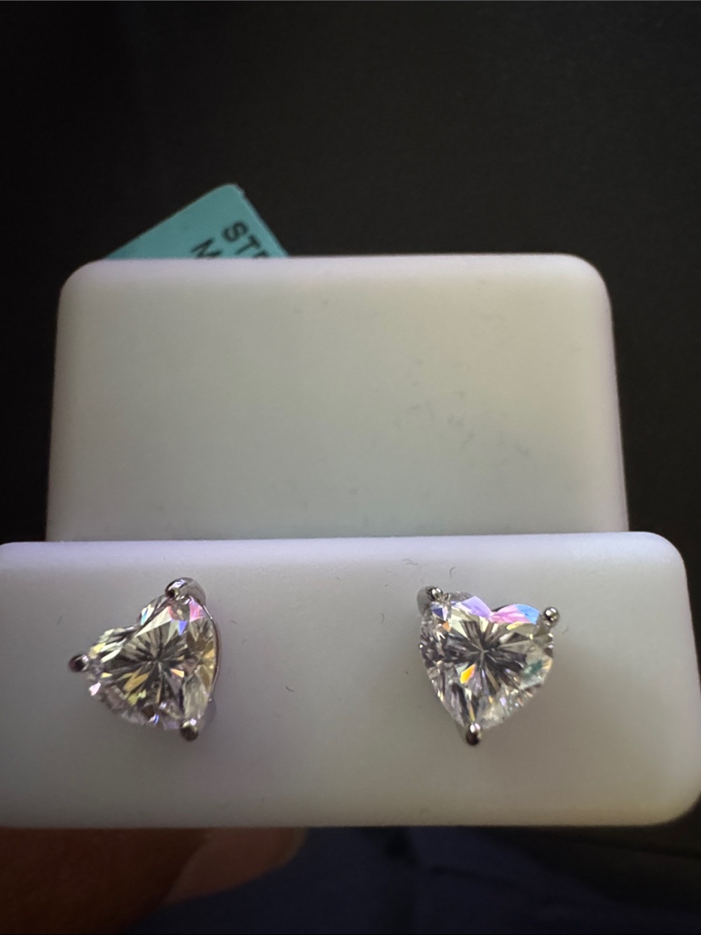 Heart-Shaped 1.60 CTW Moissanite Studs in 925 Sterling Silver